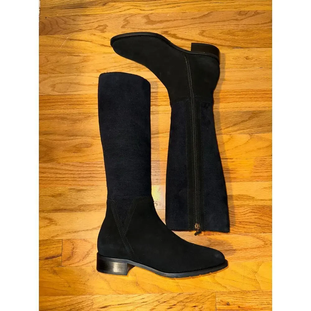 Aquatalia Women's Nicolette Weatherproof Suede Tall Boots black size 6.5